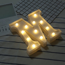 Load image into Gallery viewer, Luminous LED Letter Night Light Creative 26 English Alphabet Number Battery Lamp Romantic Wedding Party Decoration
